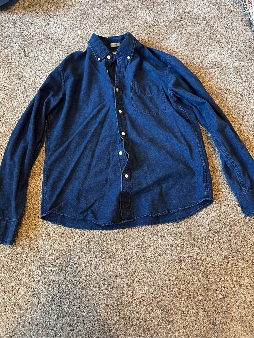 J. Crew Indigo Blue Button-Down Shirt size M